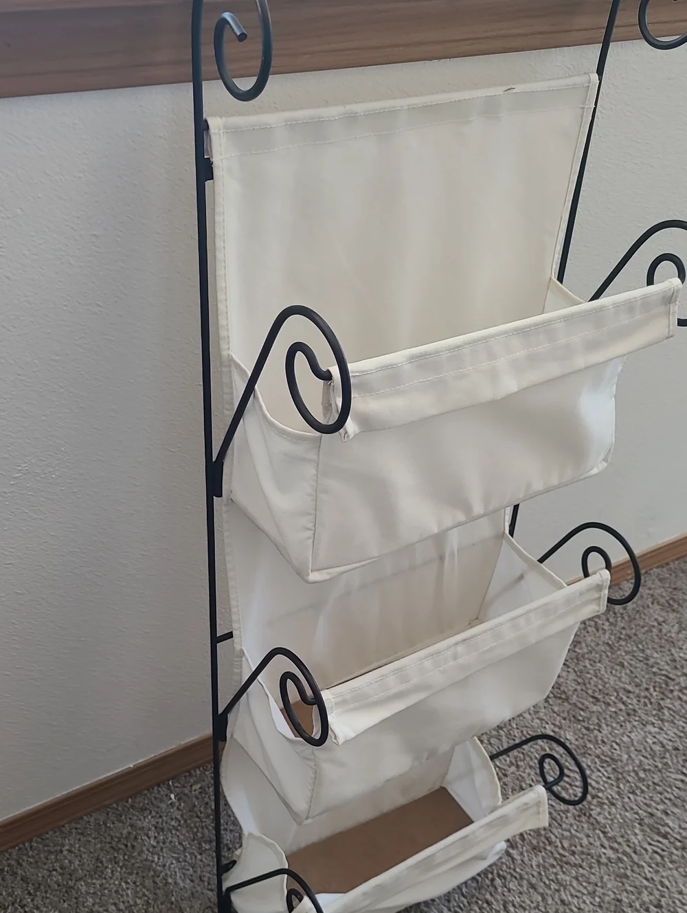 Vintage IKEA Canvas Hanging Storage Organizer in White